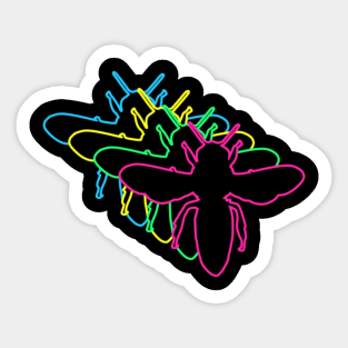 Bee 80s Neon Sticker